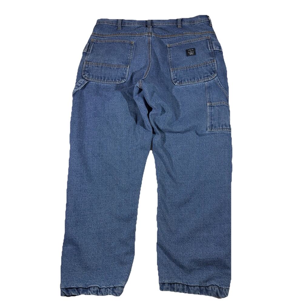 Lakin & McKey Trading Co. Flannel Fleece Lined Carpenter Jeans 36x30 Medium Blue - Picture 12 of 13